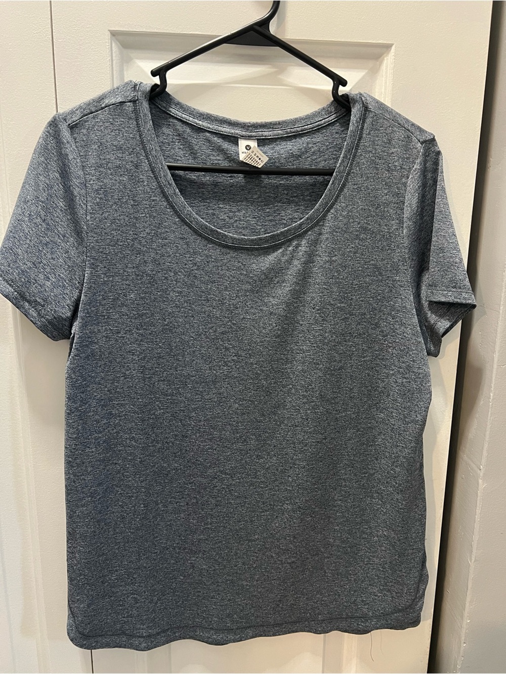 Velocity Scoop Neck Short Sleeve Tee - Heather Blue